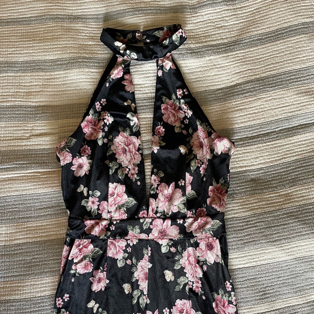 Floral Velvet Jumpsuit